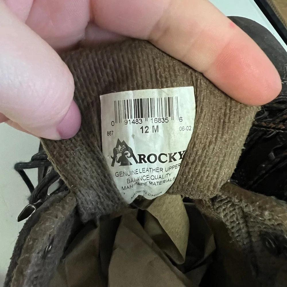 Rocky Gore-Tex‎ Brown Suede Mesh Hiking Boots Mens 12 M Waterproof Lug Sole H040